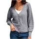 thumbnail image 1 of Suéter cárdigan de manga larga con botones de color sólido informal para mujer, suéter con cuello en V Pompotops  hdfakjf11489, 1 of 8