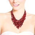 thumbnail image 4 of Handmade Synthetic Coral V-Shape Red Chandelier Necklace, 4 of 4