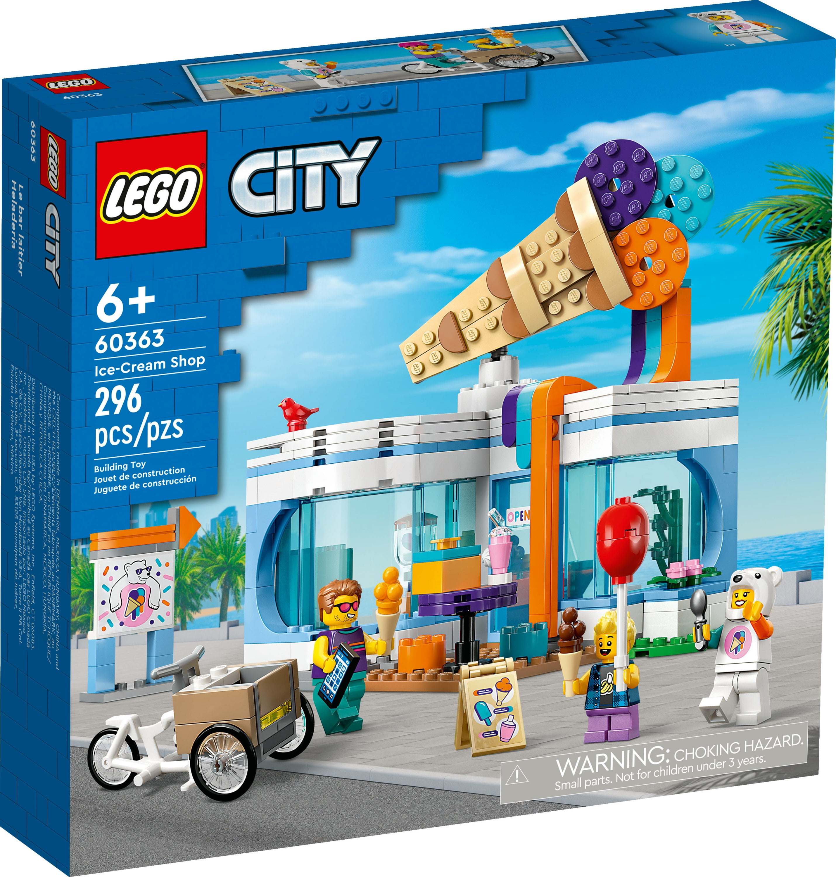 LEGO City Ice-Cream Shop 60363 Building Toy Set, Includes a Cargo Bike, 3  Minifigures and Lots of Fun Features and Accessories for Imaginative Role  Play, Great Birthday Gift Idea for Kids 