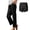 Black, variant on DuoJiaJ Women's Straight Leg Pants Split Hem Button Back Pockets S-XXXXXL