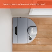 روبوت ذكي مفتوح الصندوق Neato D10 مزود بشبكة Wi-Fi متصلة بنظام ملاحة LIDAR باللون الفضي
