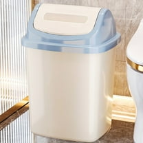 AuroraX Cute Small Trash Can with Swing Lid White Affordable Luxury 3.2 Gallon Garbage Container Basket Art Deco Plastic Rectangle Trash Bin for Bathroom Bedroom Office