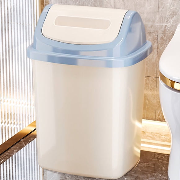 Staron Bathroom Trash Can with Lid, Small Garbage Trash Can with Press Lid, Plastic Garbage Cans for Kitchen Toilet Office Bedroom Living Room