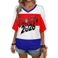 thumbnail image 3 of Soccer Cup 2026 Jersey CROATIA Soccer for Women with Colombia Flag Color Block and V Neck Short Sleeves Featuring Breathable Fabric for Game Day Parties Tailgating Events Royal Blue S, 3 of 6