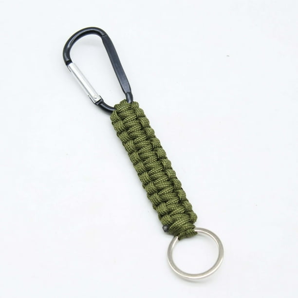 Llavero con mosquetón - Mosquetón de Paracord trenzado militar con correa para llaves/hombres/mujeres