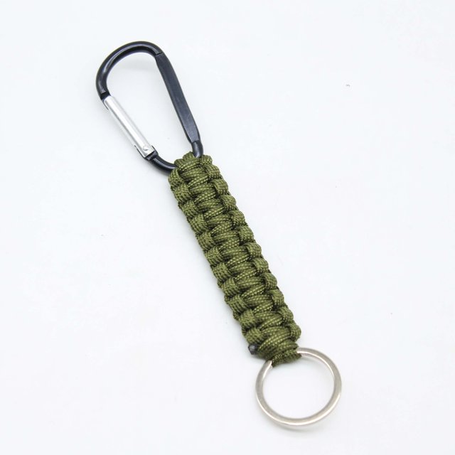 Llavero con mosquetón - Mosquetón de Paracord trenzado militar con correa para llaves/hombres/mujeres