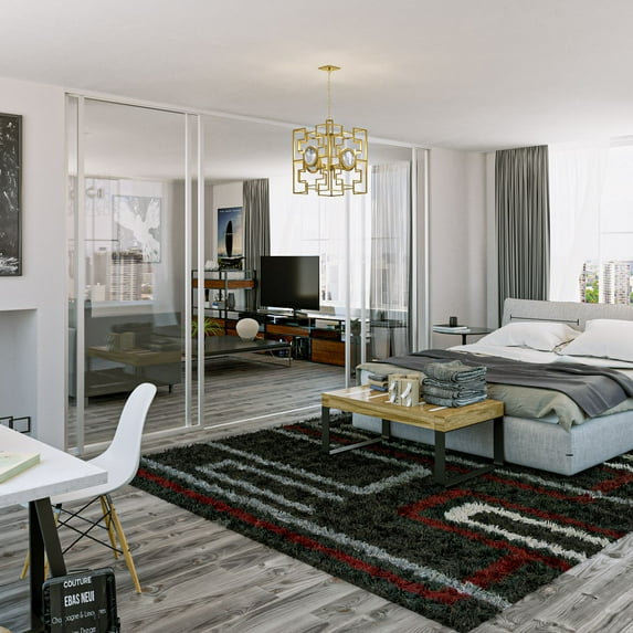 4 Panel Room Dividers Glass Doors 96 x 96 Inches ( 4-24" Panels ), WSilver Frame Clear Glass Sliding Doors by Doors22