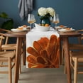 thumbnail image 2 of Burnt Orange Table Runner - 48 Inch Long, Kitchen Dining Table Runner Dresser Scarves, Sparkle Gold Stained Floral Flower Art Farmhouse Decor for Coffee Tables Wedding Party Banquet, 2 of 8