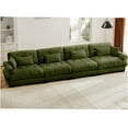 thumbnail image 3 of JERFIT Olive Green Velvet Modular Sectional Sofa with Ottoman, Deep Seating Convertible L-Shaped Couch for Living Room, 3 of 10