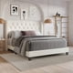 thumbnail image 4 of Wingback Platform Bed Frame with Headboard with Wood Slat Support and Square Stitched Headboard My Lux Decor Round, 4 of 8