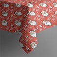thumbnail image 3 of Red Christmas Santa Pattern Rectangle Tablecloth 60"x84",Waterproof Polyester Rectangle Table Cloth, Wipeable Spillproof Polyester Tablecloth for Dining, Camping, Indoor and Outdoor, 3 of 5