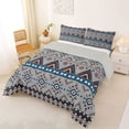 thumbnail image 2 of jejeloiu Western Vintage Aztec Full Size Comforter Sets,Rustic Geometric Pattern Bedding Comforter Set For Boys,Black Brown,Light Gray Reversible,3-Piece,1 Comforter and 2 Pillowcases, 2 of 7
