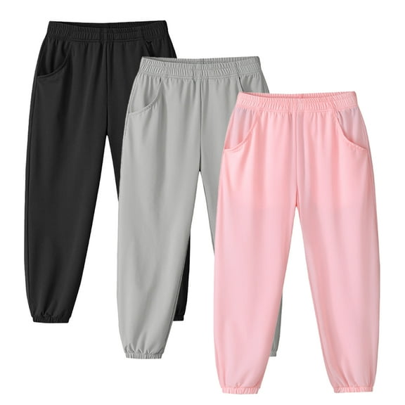 QUDDERR 2-14T Youth Kids Boys Sweatpants Long Trousers Solid Color Jogger Summer Casual Elastic Sweat Pants