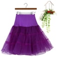 thumbnail image 3 of YUEJUIR Tutus Womens High Waist Pleated Short Skirt Adult Tutu Dancing Skirt Tulle Skirts for Women Blue Tutu Adult Tutu (Purple,XL), 3 of 5