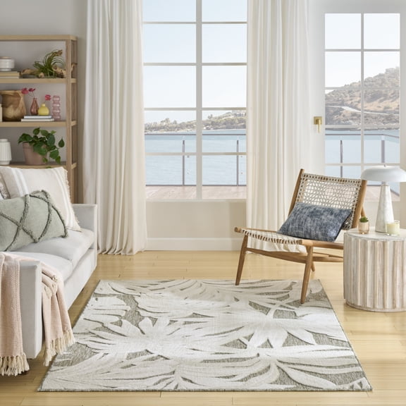 Nourison Aloha 3'6" x 5'6" Ivory Sage Modern Rug