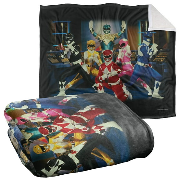 Power Rangers Blanket, 50"x60", Stance Silky Touch Sherpa Back Super Soft Throw Blanket
