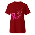thumbnail image 5 of Cancer Shirt Women Pink Ribbon Shirts Cancer Awareness Tee Cancer Survivor Crewneck T-shirts Short Sleeve Tops (Red, L), 5 of 6
