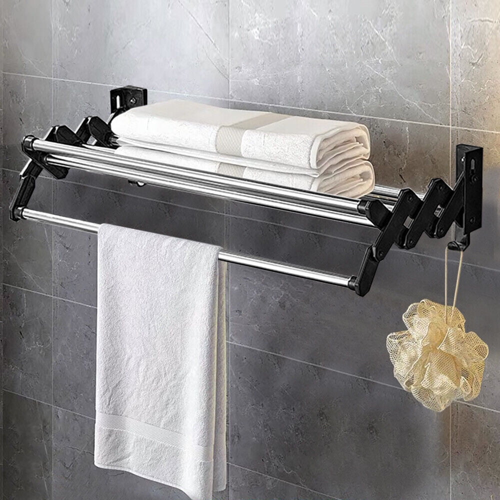 Heated Wall Mounted Electric Clothes Drying Towel Rack Laundry Dryer - Black