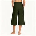 thumbnail image 3 of Luvrsol Capri Pants for Women Quick Dry Casual Solid High Rise Straight Leg 7/8 Capri Jeans, Size S-3XL, 3 of 8