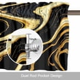 thumbnail image 6 of Black Gold Valance Curtain Marble Luxury Abstract Glitter Fluid Pattern Window Valances Rod Pocket Short Curtains Window Treatments for Kitchen Bedroom Bathroom Laundry 42" x 12", 6 of 9