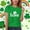 Green, variant on St Patricks Day Shirt for Girls Kids Four Leaf Clover Good Fortune Love Graphic Tee Green Holiday Top Comfort Stretch Fit,Size 12-13T