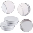 thumbnail image 4 of Paquete de 14 latas de aluminio redondas con tapa de rosca de 2 oz, ideales para guardar especias, dulces, té o regalar (blancas)., 4 of 9