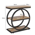 thumbnail image 4 of Tribesigns 3-Tier Narrow End Table with Black Metal Frames, Industrial Wood Side Table for Living Room, Slim Nightstand for Bedroom, Oak, 4 of 9