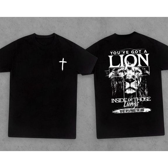 You've Got A Lion Inside Those Lungs Oversized Vintage Tshirt, Christian God Shirt, Men's And Women's Graphic Tee 100% Cotton by TBun, Full Sizes S-5XL