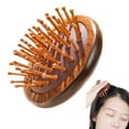 thumbnail image 3 of Soumake Sandalwood Scalp Massage Comb with Ergonomic Handle Round Head Teeth Anti-static Hair Growth Men Women Wooden Head Massager Brush, 3 of 8