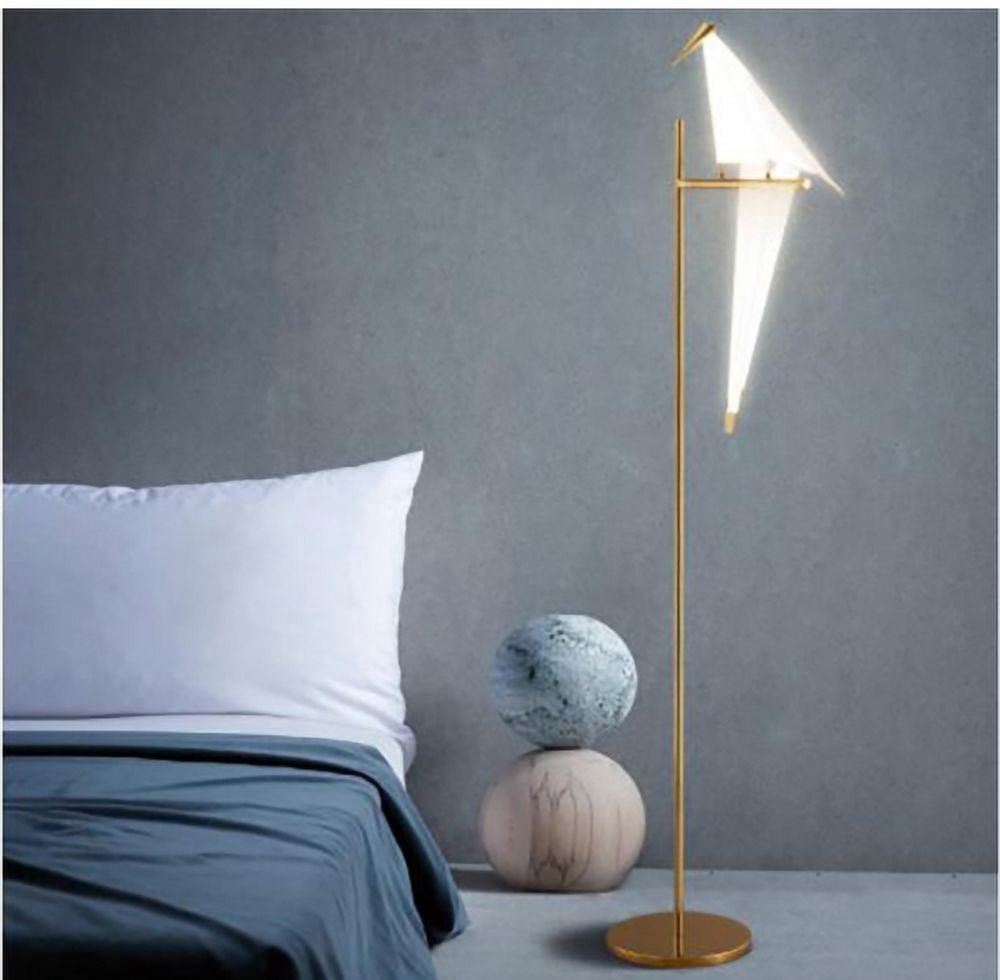 FINE MAKER Origami Crane Bird Floor Lamp LED Bedroom Living Room Reading Light