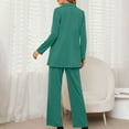 thumbnail image 6 of biudgviw Business Casual Outfits for Women Formal Long Sleeve Buttons down Blazer Elegant Wide Leg Work Pants Suit Sets, 6 of 7