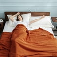 thumbnail image 3 of Premium Combed Cotton Waffle Weave Thermal Blanket Cozy Medium Weight All Season, 3 of 5