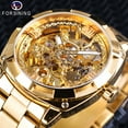 thumbnail image 1 of FORSINING Montres Mécaniques pour Hommes Squelette à Remontage Automatique Or Acier Inoxydable Étanche Montre-Bracelet pour Homme, 1 of 9