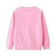 thumbnail image 3 of HILEELANG Girls 2T-7Y Cotton Crewneck Sweatshirt, Ruffle Mane Unicorn Applique, Pink, Long Sleeve, 3 of 5