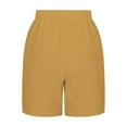 thumbnail image 5 of LADIGASU Women's Linen Shorts Solid Color Comfortable Elastic Wide Leg Casual Shorts, 5 of 7
