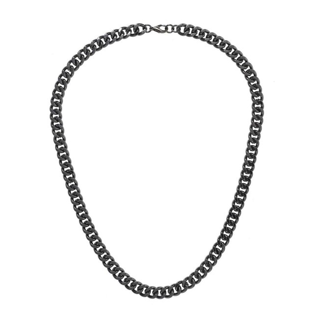 Fabric Metal Curb Chain Necklace
