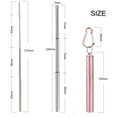 thumbnail image 2 of Portable Telescopic Reusable Stainless Steel Drinking Straw with Cleaning Brush, 2 of 3