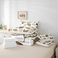 thumbnail image 6 of Manfei Tree Leaves 7pcs Bedding Comforter Set for Boys Girls,Brown White Queen Bedding Sets Super Cozy,Botanical Plants Queen Sheet Sets,Luxury Bedroom Decor,Reversible, 6 of 8