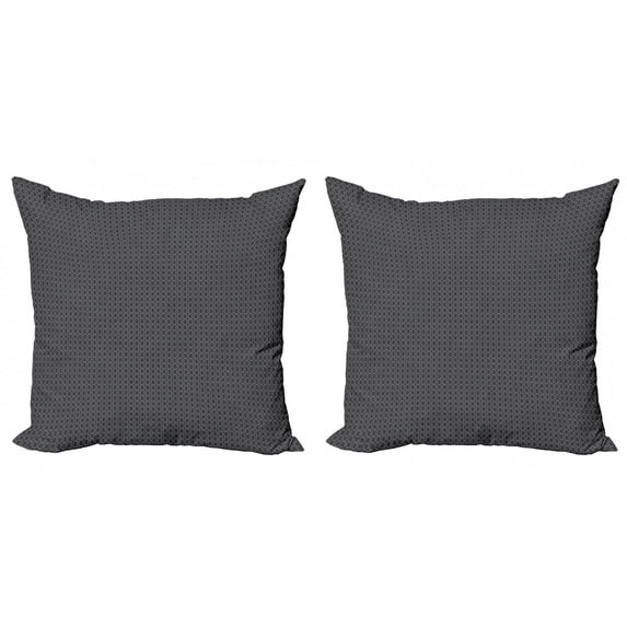 Ambesonne Vintage Throw Pillow Cover 2 Pack, Antique Abstract Trellis, 18", Grey and Dark Grey