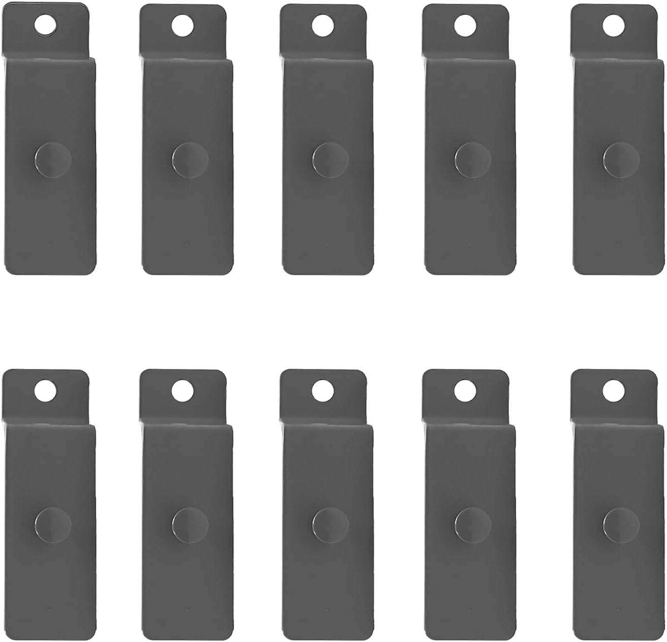 FEFEFW-10 Pcs Metal Slatwall Utility Hooks Notch Picture Display Hanging Hooks Hangers for Pegboard Photo Frame Slat Panel(Grey)