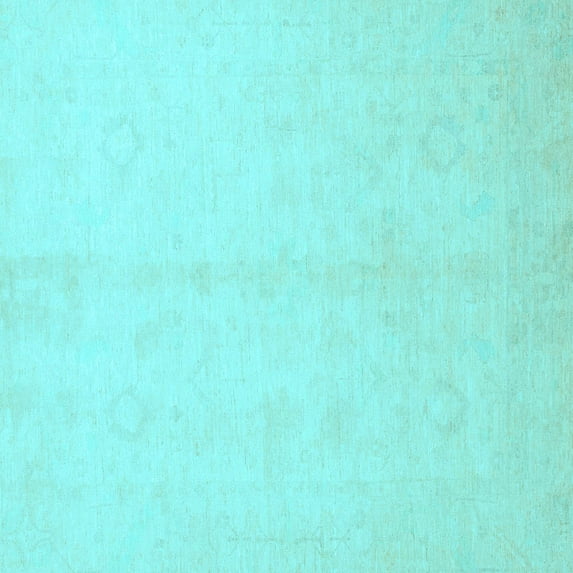 Ahgly Company Indoor Square Oriental Light Blue Traditional Area Rugs, 4' Square