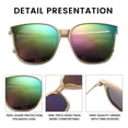 thumbnail image 3 of Gafas de Sol Polarizadas Grandes DUCO W016 para Mujeres con Marco Dorado, 3 of 5