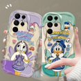 thumbnail image 2 of Disney-funda de silicona transparente para móvil, carcasa con diseño 3D de pato Donald y Daisy para Samsung Galaxy S24 Ultra S23 S22 Plus S21 S20 FE A25 A55 A35 5g, 2 of 5