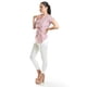 thumbnail image 2 of Blusa de corte asimetrico Roman Fashion /Juvenil, 5107 (Rayas rojo) rojo G, 2 of 5
