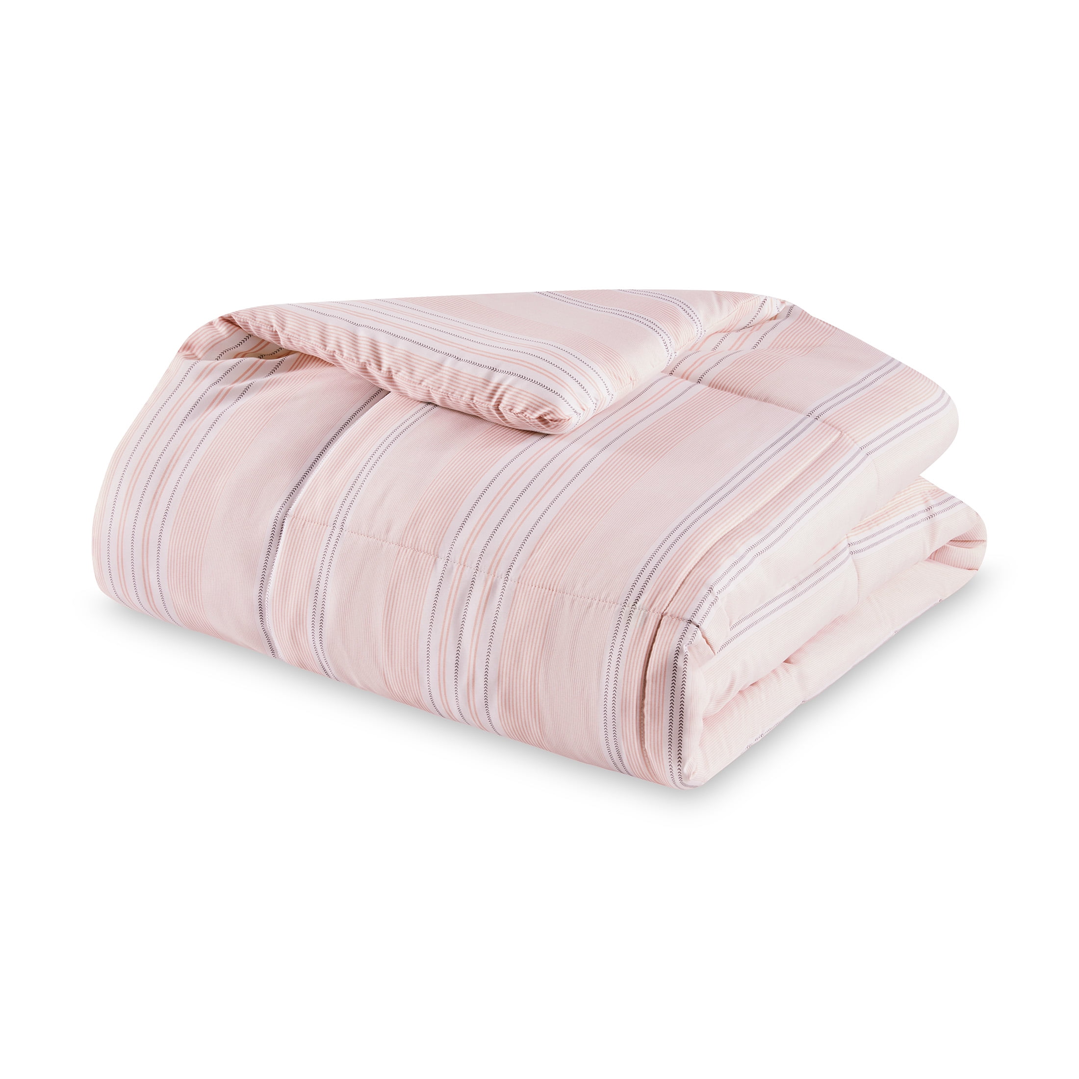 Mainstays All in One Reversible Comforter and Sheet set- 7 Piece, Full, Orange Stripe