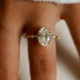 thumbnail image 5 of solitaire jewels 1.75CT Oval Moissanite Hidden Halo Engagement Ring For Women, 14K Yellow Gold, 5 of 6