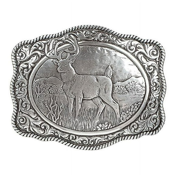 Nocona Men's Crumrine Deer Scalloped Belt Buckle 38038