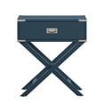 thumbnail image 3 of Weston Home Modern End Table with X-Base Legs and Drawer, Blue, 3 of 7