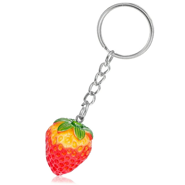 Llavero de fresa, encantador llavero con fresa 3D, creativo, para mochila, bolso, billetera, colgante.