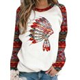thumbnail image 1 of Sudaderas Para Mujer Estilo éTnico Estampado GeoméTrico Raglan Manga Larga Casual Pullover Tops XBTCLXEBCO Corona Colorida;S, 1 of 2